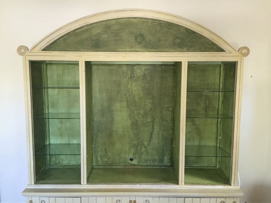 Two Piece Wooden Display Cabinet [Photo 4]