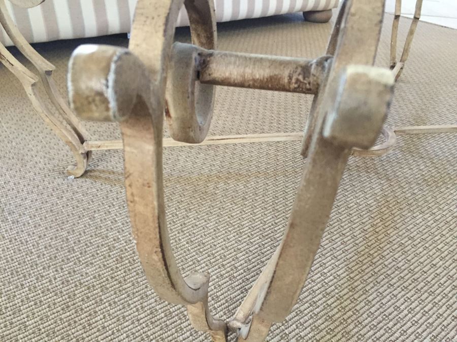 Wrought Iron And Beveled Glass Coffee Table [Photo 5]