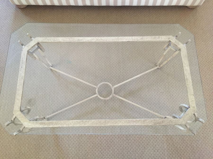 Wrought Iron And Beveled Glass Coffee Table [Photo 7]