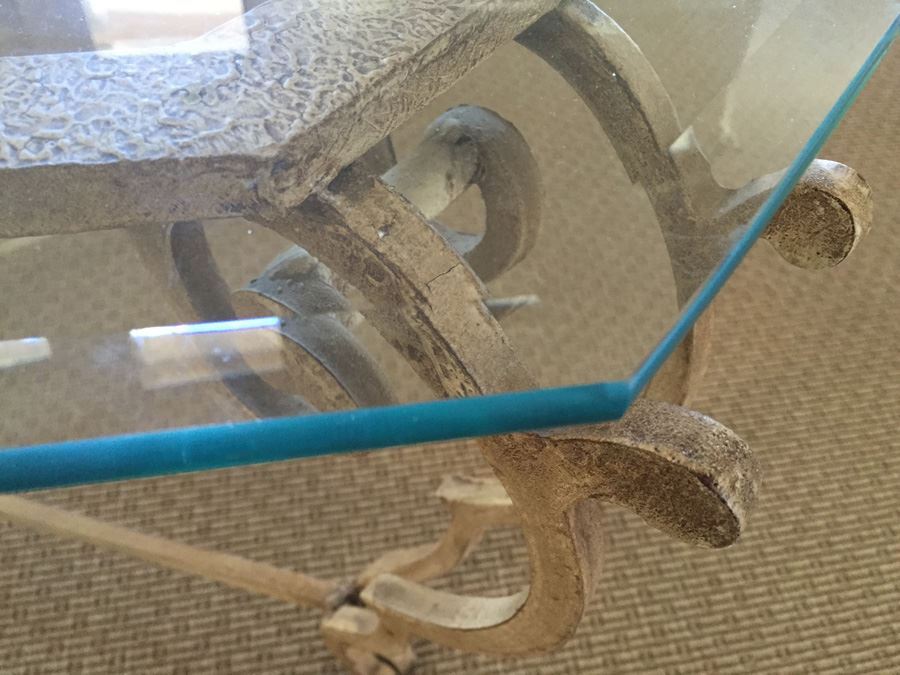 Wrought Iron And Beveled Glass Coffee Table [Photo 8]