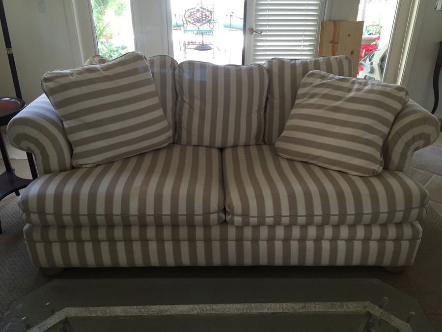 Upholstered Striped Sofa SLEEPER [Photo 1]