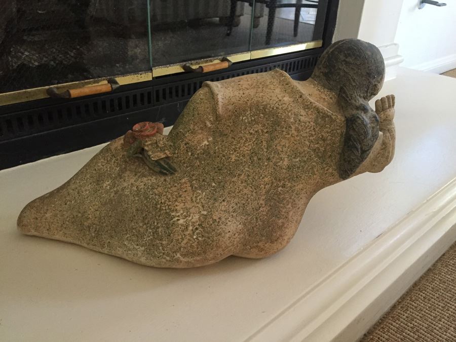 Large Pair Of Mexican Pottery Two Women Conversing [Photo 9]