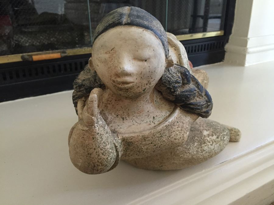 Large Pair Of Mexican Pottery Two Women Conversing [Photo 11]