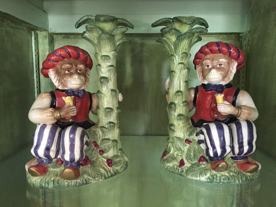 Kaldun & Bogle Zanzibar Monkey Candle Holders