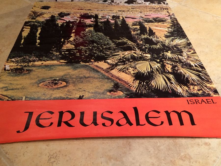 Original Vintage Jerusalem Israel Travel Poster [Photo 4]