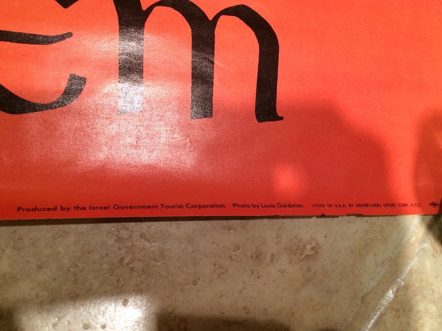 Original Vintage Jerusalem Israel Travel Poster [Photo 5]