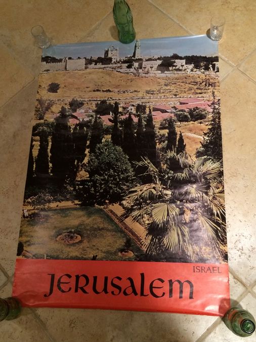 Original Vintage Jerusalem Israel Travel Poster [Photo 1]