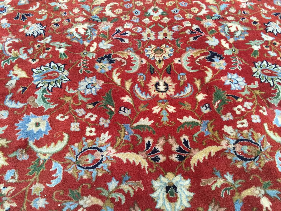 Large Hand Knotted Wool Vintage Designer Rug [Photo 7]