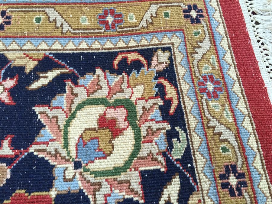 Large Hand Knotted Wool Vintage Designer Rug [Photo 9]