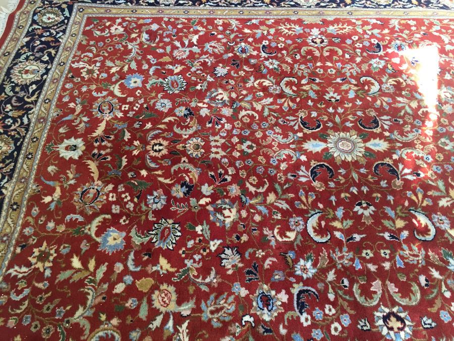 Large Hand Knotted Wool Vintage Designer Rug [Photo 10]