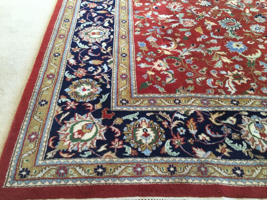 Large Hand Knotted Wool Vintage Designer Rug [Photo 8]