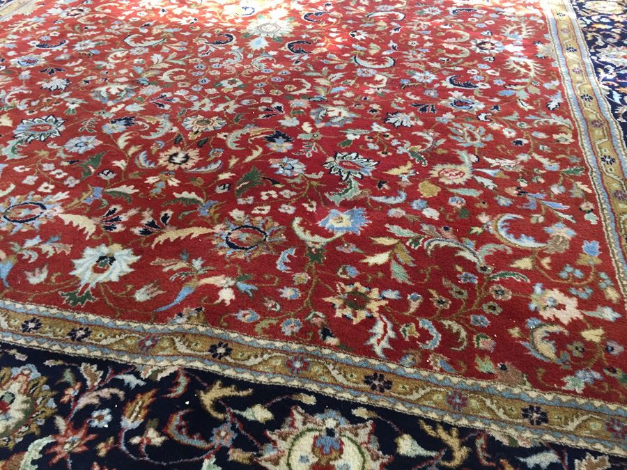 Large Hand Knotted Wool Vintage Designer Rug [Photo 2]