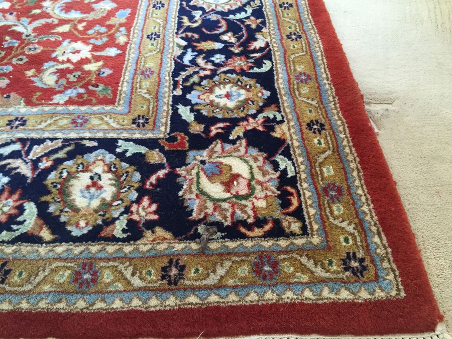 Large Hand Knotted Wool Vintage Designer Rug [Photo 5]