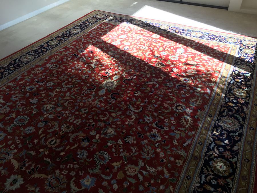 Large Hand Knotted Wool Vintage Designer Rug [Photo 6]