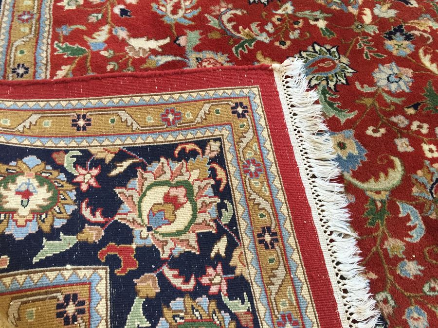 Large Hand Knotted Wool Vintage Designer Rug [Photo 3]