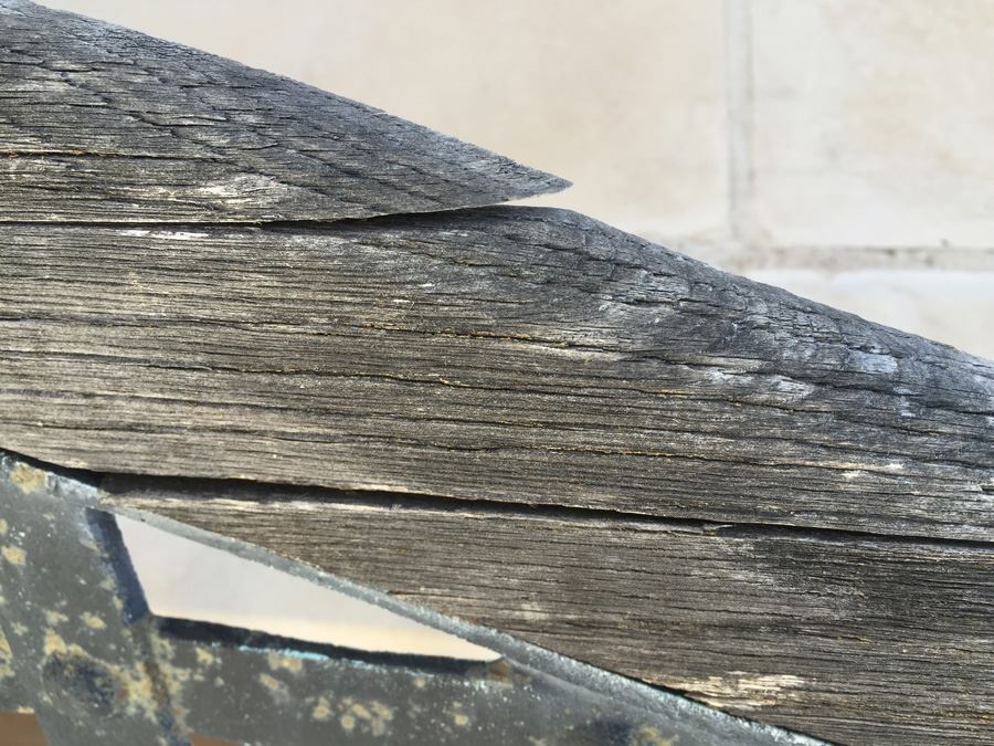 Outdoor Wood And Wrought Iron Bench [Photo 9]