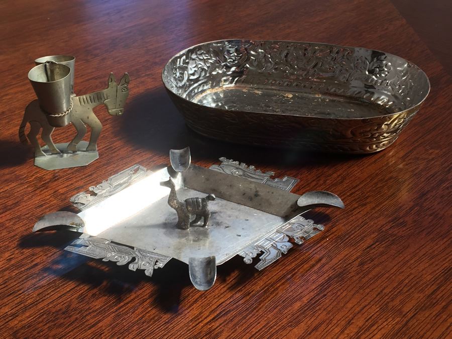 Ashtray, Candle Holder & Bowl Lot