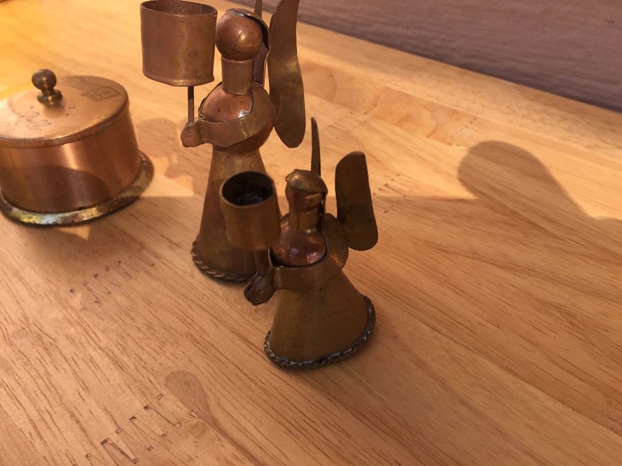 Brass Elephants, Candle Holders And Stamp Roll [Photo 8]