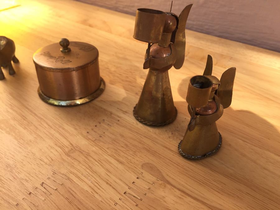 Brass Elephants, Candle Holders And Stamp Roll [Photo 7]