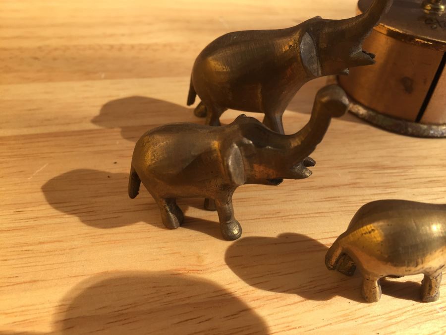 Brass Elephants, Candle Holders And Stamp Roll [Photo 3]