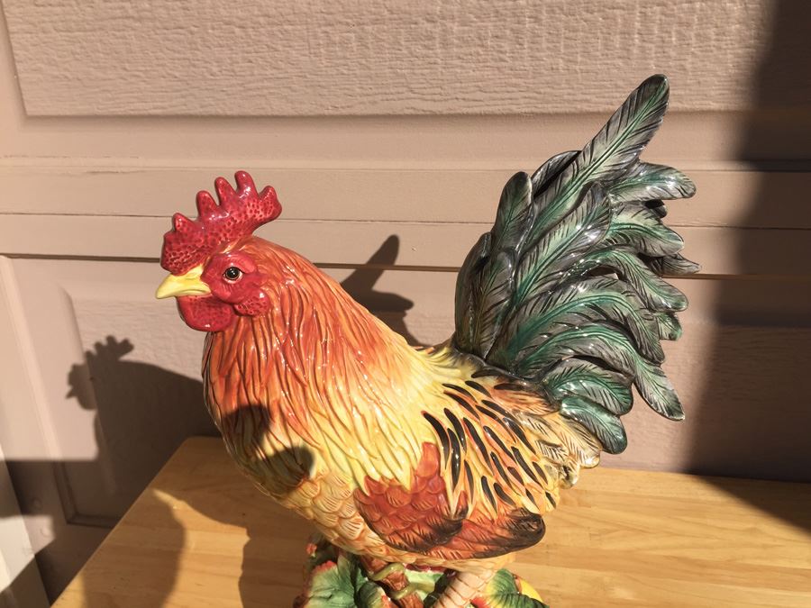 fitz and floyd ricamo large rooster figurine