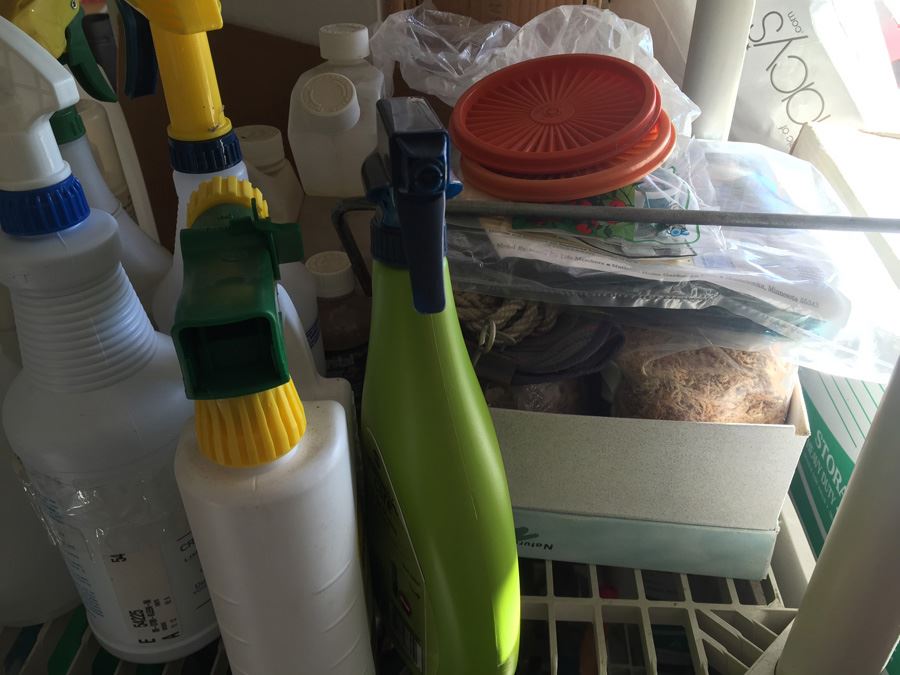 Plastic Outdoor Shelf With Gardening Equipment, Supplies And Contents [Photo 8]