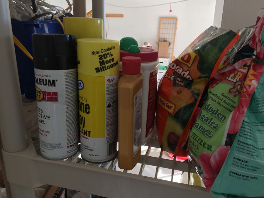 Plastic Outdoor Shelf With Gardening Equipment, Supplies And Contents [Photo 5]