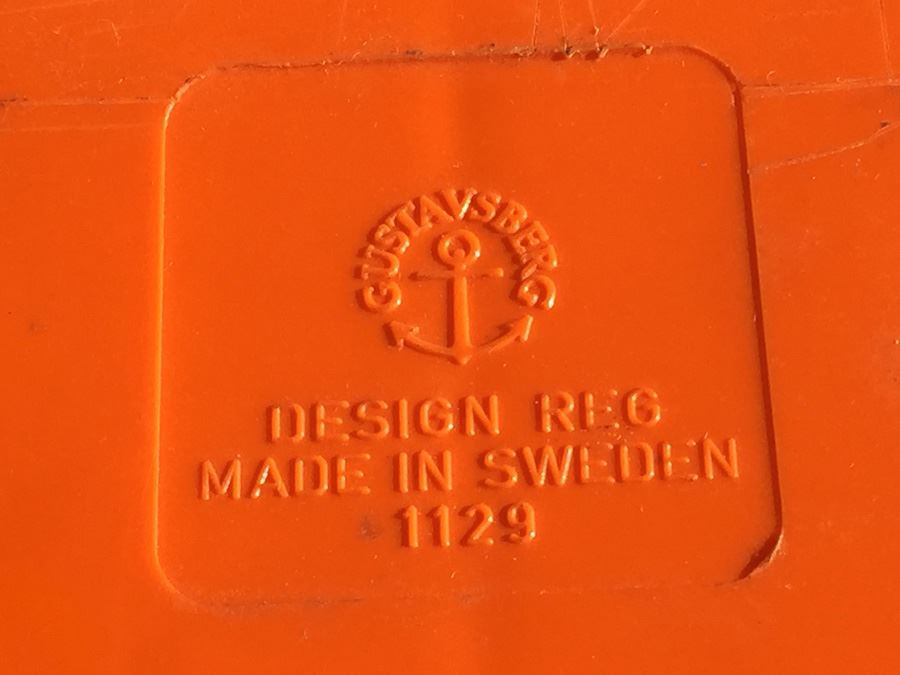 Orange Mid Century Modern Vinyl LP Record File Organizer Gustavsberg Sweden Design Attributed To Sven-Eric Juhlin [Photo 3]