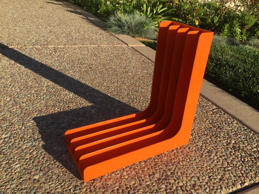 Orange Mid Century Modern Vinyl LP Record File Organizer Gustavsberg Sweden Design Attributed To Sven-Eric Juhlin [Photo 6]