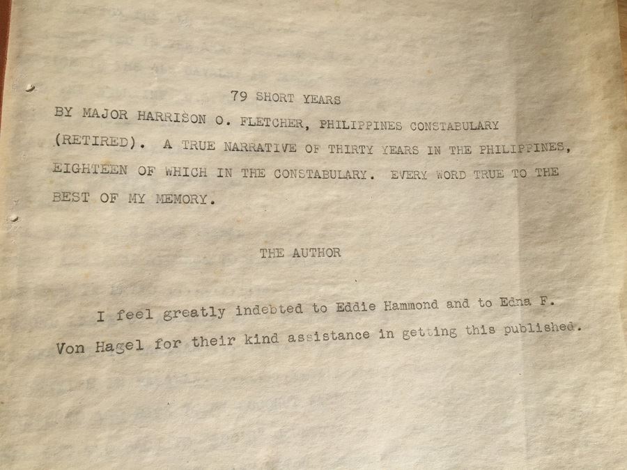 Unpublished Original Draft Book Recounting Military Experience Of Major Harrison O. Fletcher Complete With Many Photos [Photo 3]