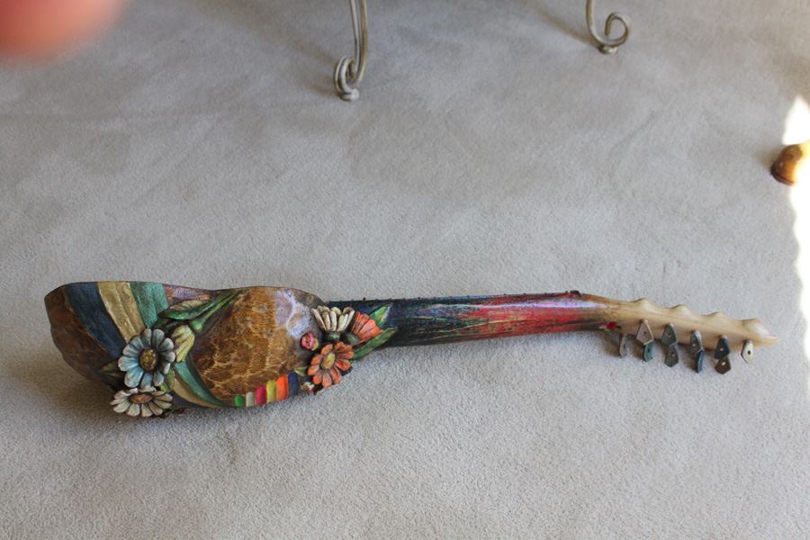 Hand Carved Ukelele - Note Damage To Bottom [Photo 3]