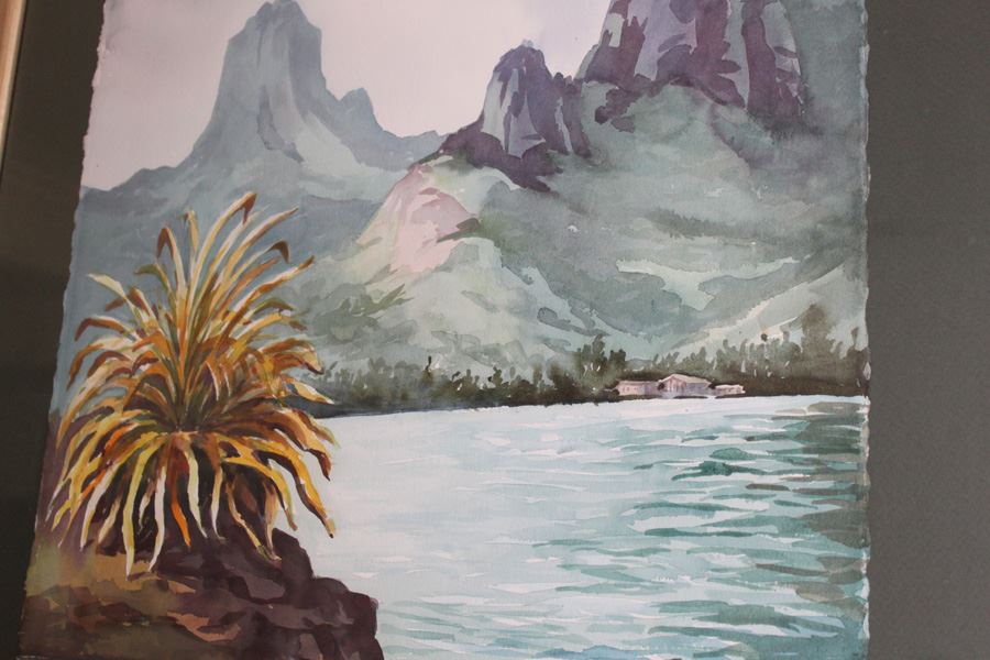 Original Framed Watercolor Signed By Jorge Imana Garron [Photo 2]