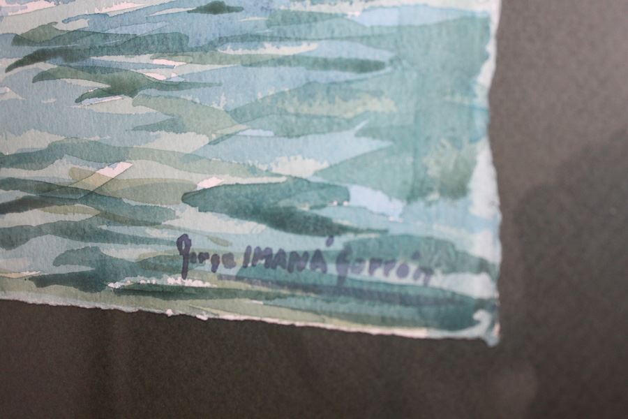 Original Framed Watercolor Signed By Jorge Imana Garron [Photo 4]