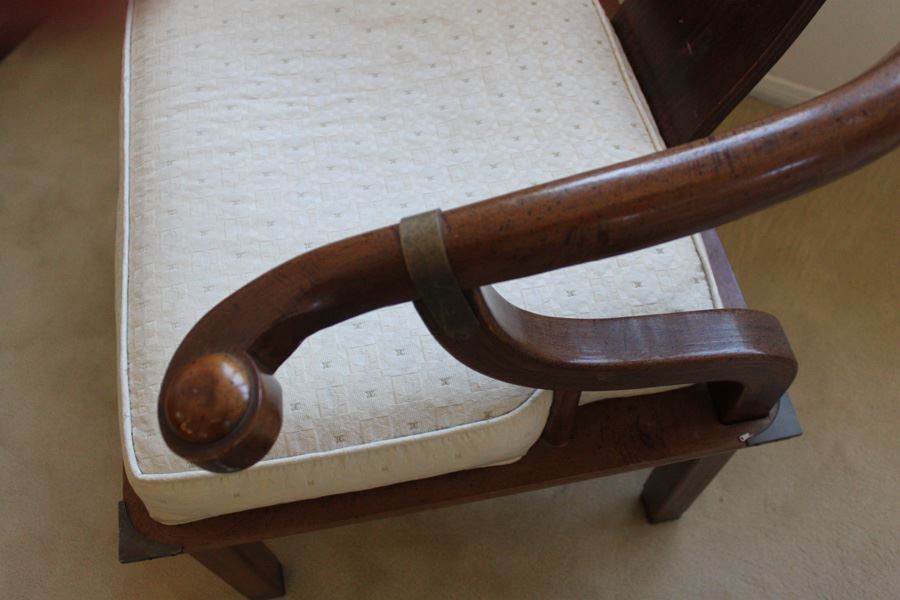 Stylish Bent Wood Designer Chair With Brass Accents [Photo 5]