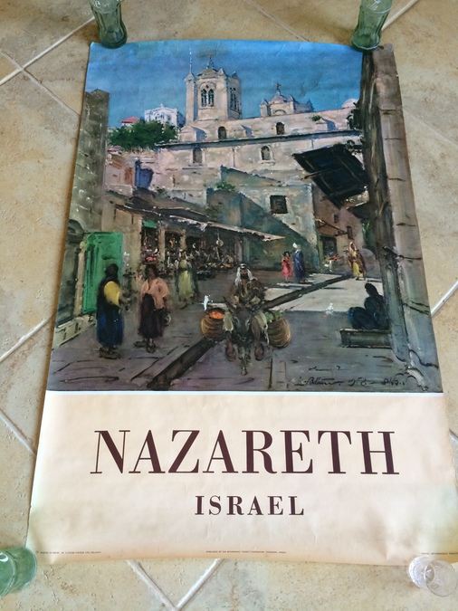 Original Vintage Nazareth Israel Travel Poster [Photo 1]