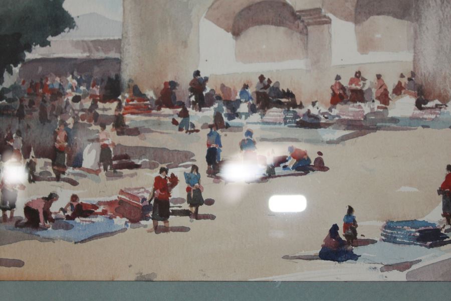 Original Framed Watercolor Signed By Jorge Imana [Photo 2]