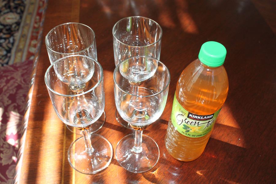 (4) Glass Stemware With Silver Balls Lot [Photo 1]