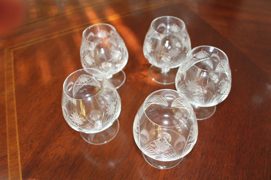 (5) Cut Stemware Lot [Photo 2]