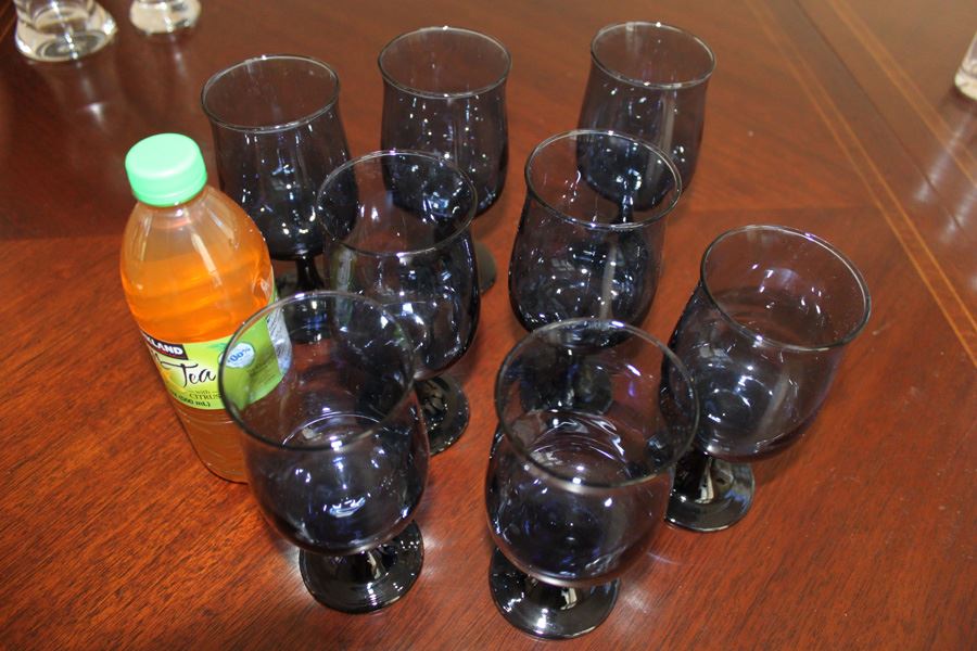 (8) Blue Glass Stemware Lot [Photo 2]