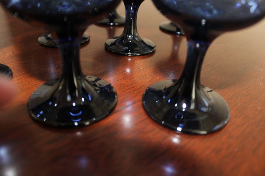 (8) Blue Glass Stemware Lot [Photo 3]