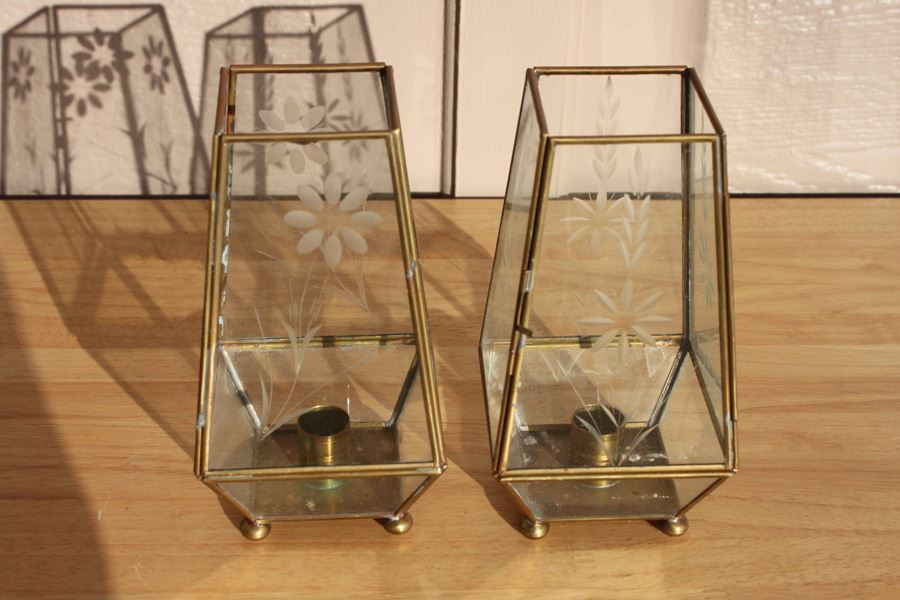 Brass And Glass Candle Holders [Photo 3]