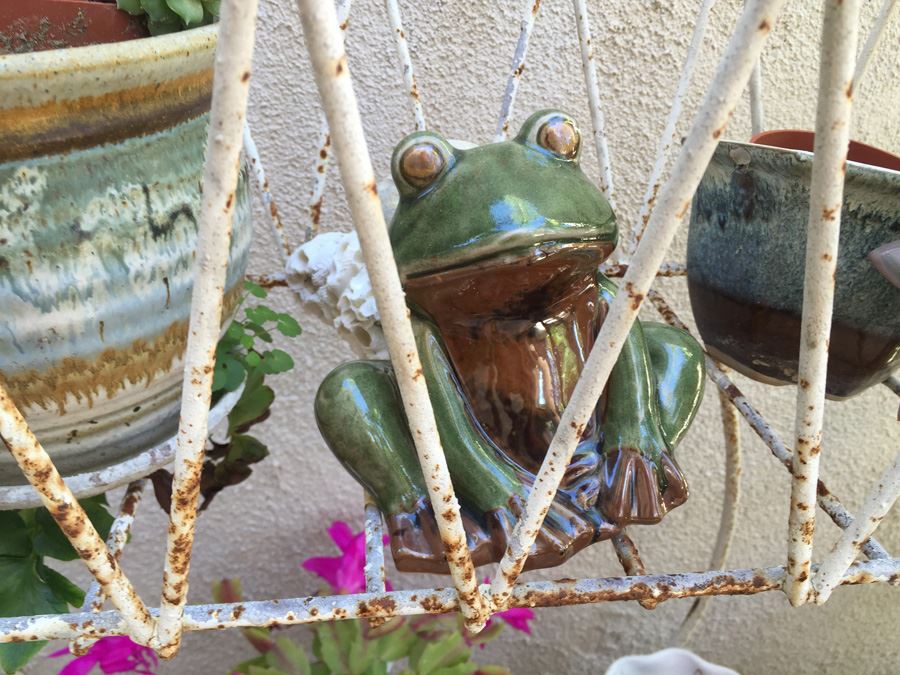 Metal Garden Planter Filled With Potted Plants [Photo 7]