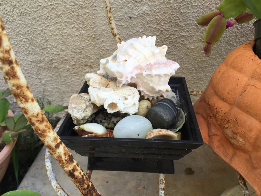 Metal Garden Planter Filled With Potted Plants [Photo 14]