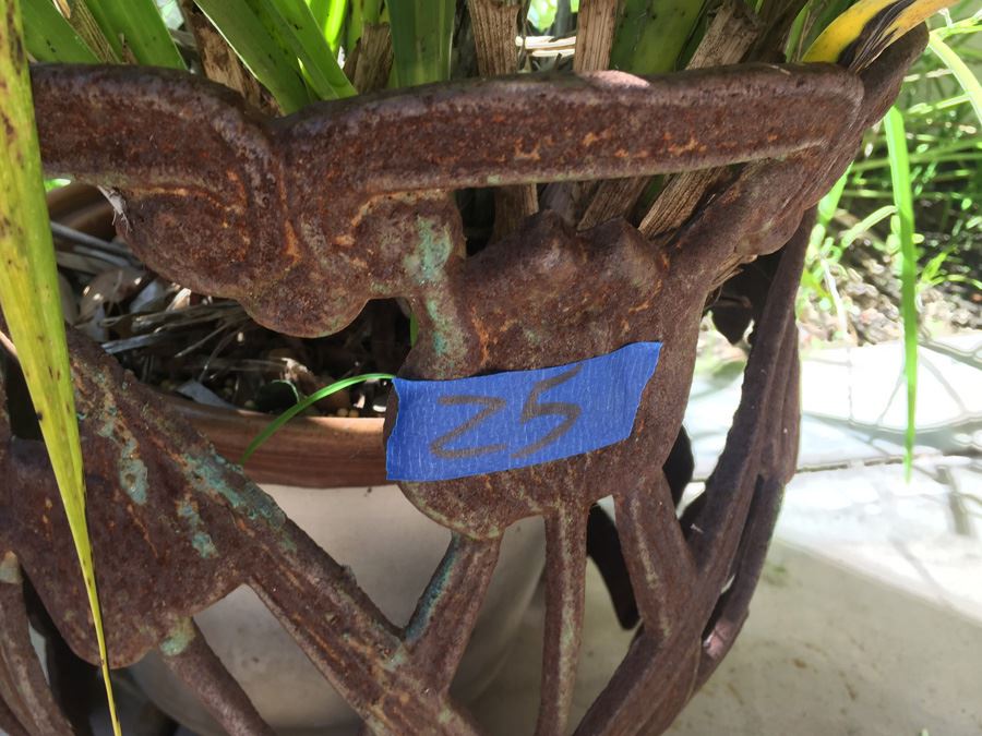 Metal Pot Holder With Potted Plant [Photo 2]