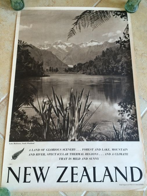 Original Vintage New Zealand Travel Poster [Photo 1]