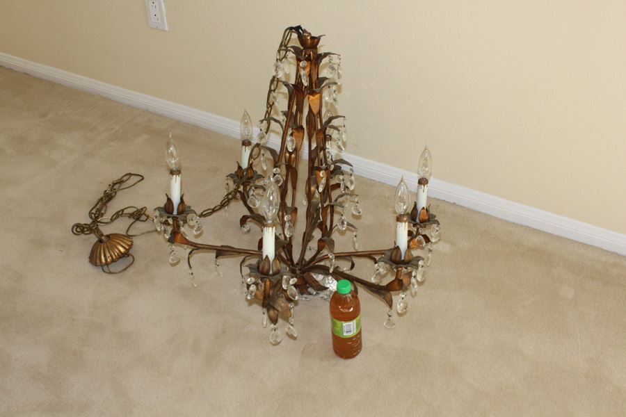 Large Italian Gilt Chandelier Must See In Person [Photo 2]