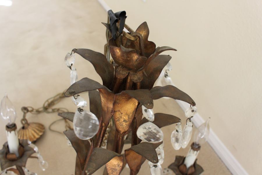 Large Italian Gilt Chandelier Must See In Person [Photo 3]