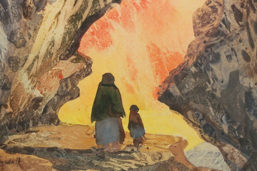 Framed Original Watercolor Artwork Signed [Photo 2]