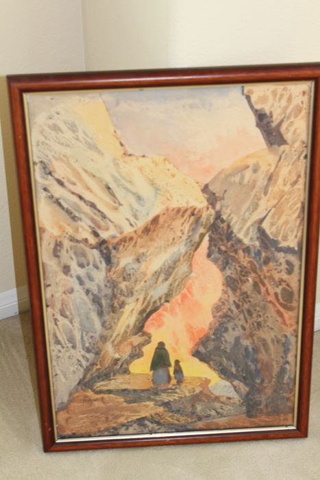 Framed Original Watercolor Artwork Signed [Photo 4]