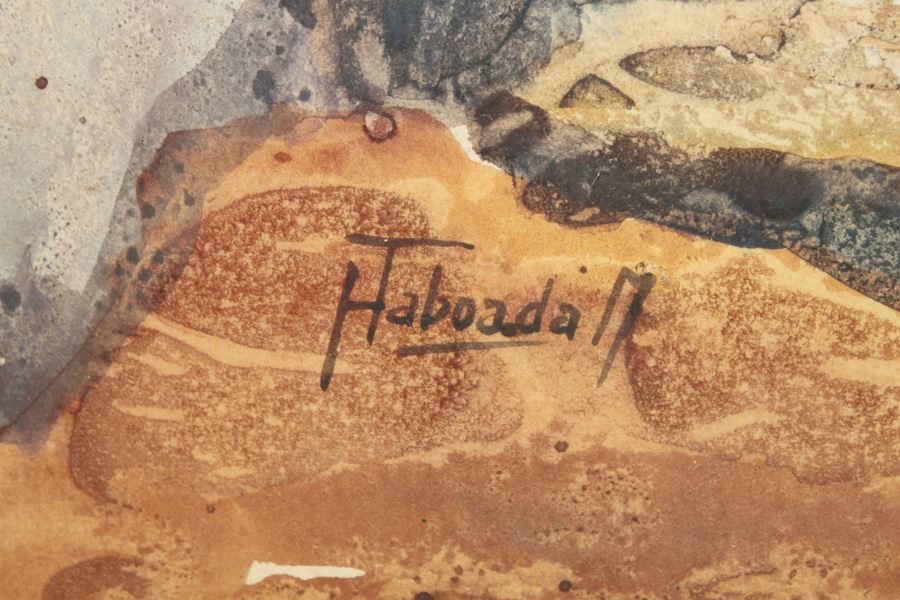 Framed Original Watercolor Artwork Signed [Photo 3]